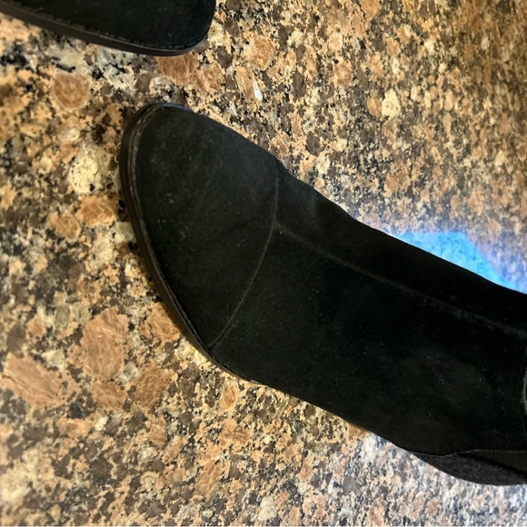 Toms Boots Womens 6.5 Loren Ankle Booties Black Leather Side Zip Block 10014150 - Picture 4 of 16